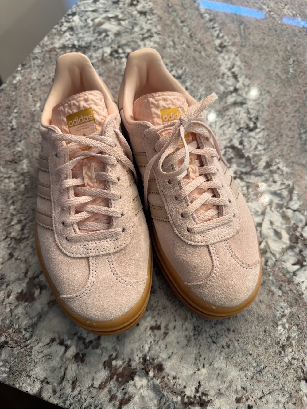 adidas Women’s Gazelle Suede Sneakers - Light Pink with Gum Sole